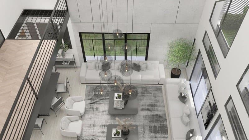 Séjour d'une villa contemporaine signée Studio 212